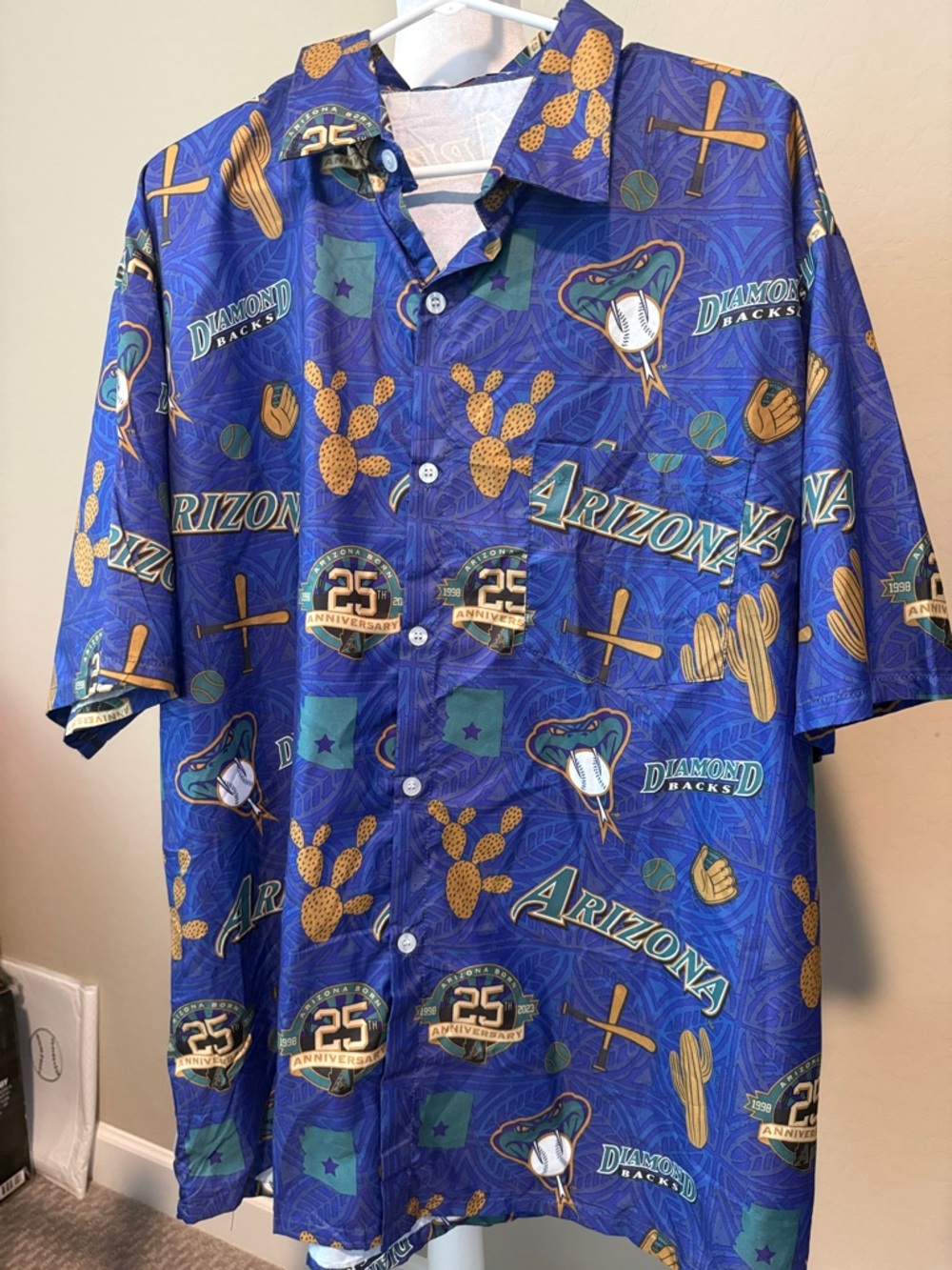 Blue and Gold Arizona Diamondbacks Button-Up Shirt